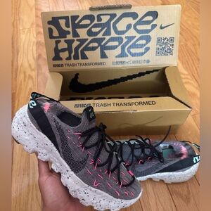 Nike Women’s Space Hippie Shoes - Gray and Pink